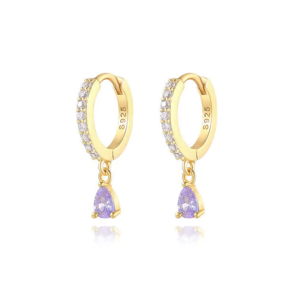 Colorful CZ Diamond Huggie Hoop Earrings