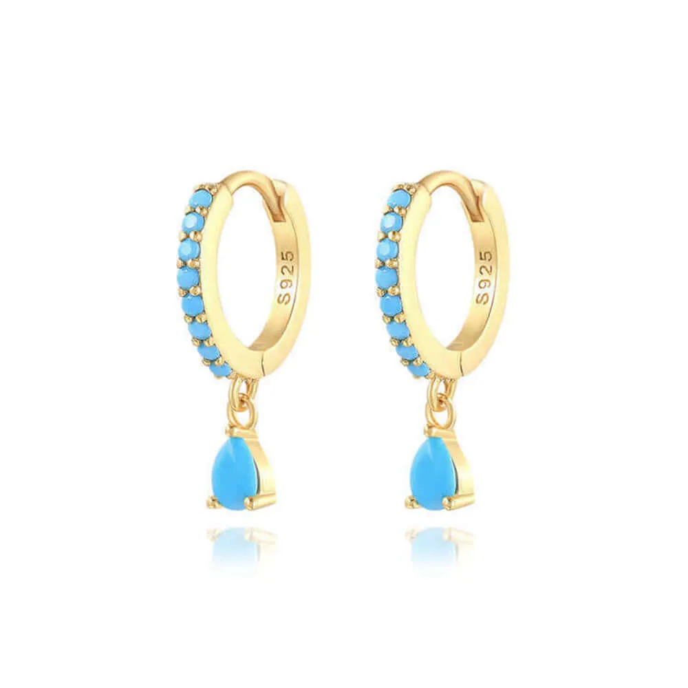 Colorful CZ Diamond Huggie Hoop Earrings