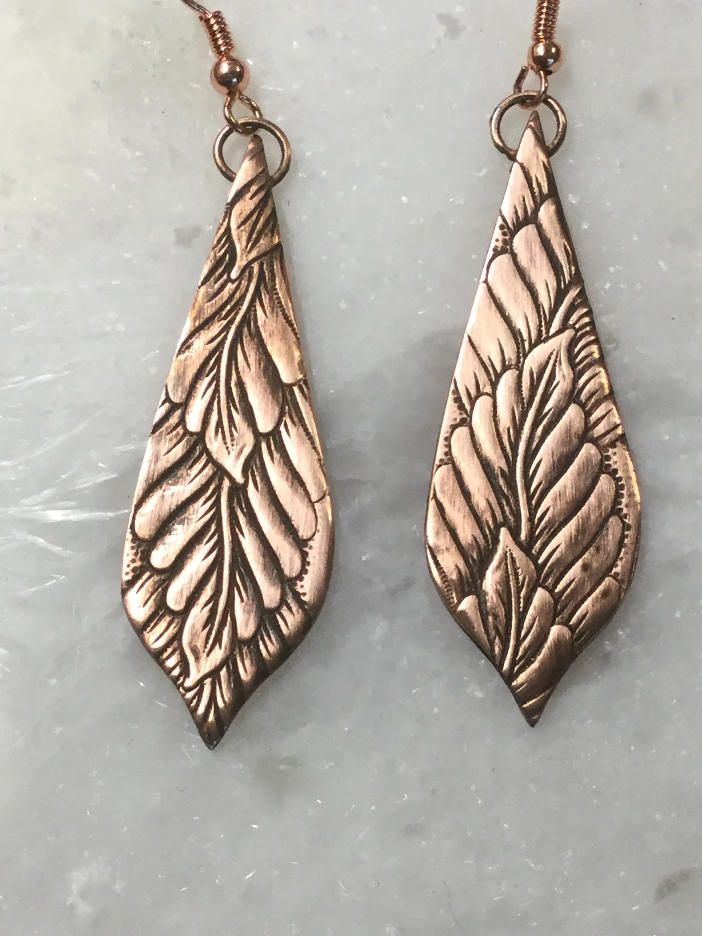 Copper Leaf Earrings