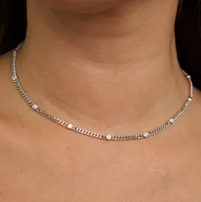 CZ Dainty Choker in Silver