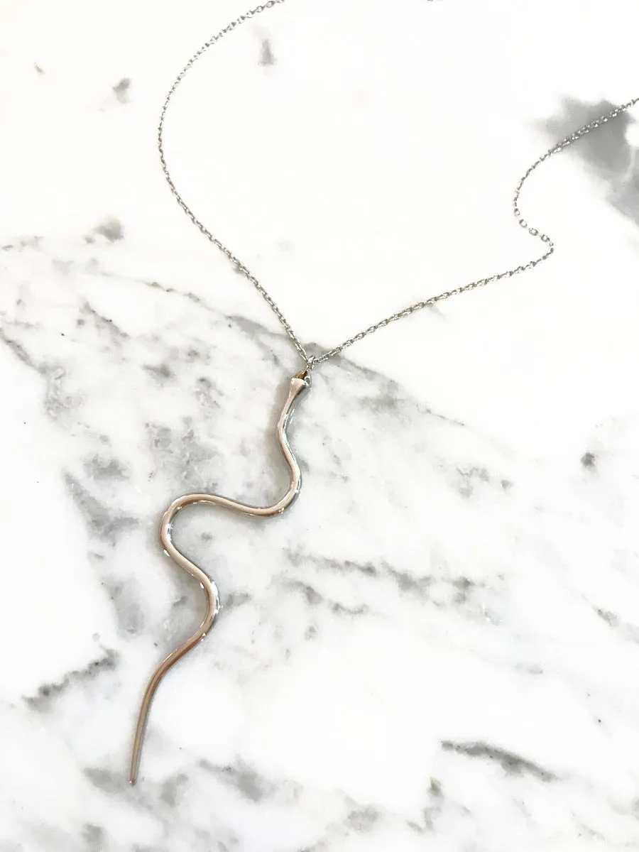 CZ Eye Snake Necklace