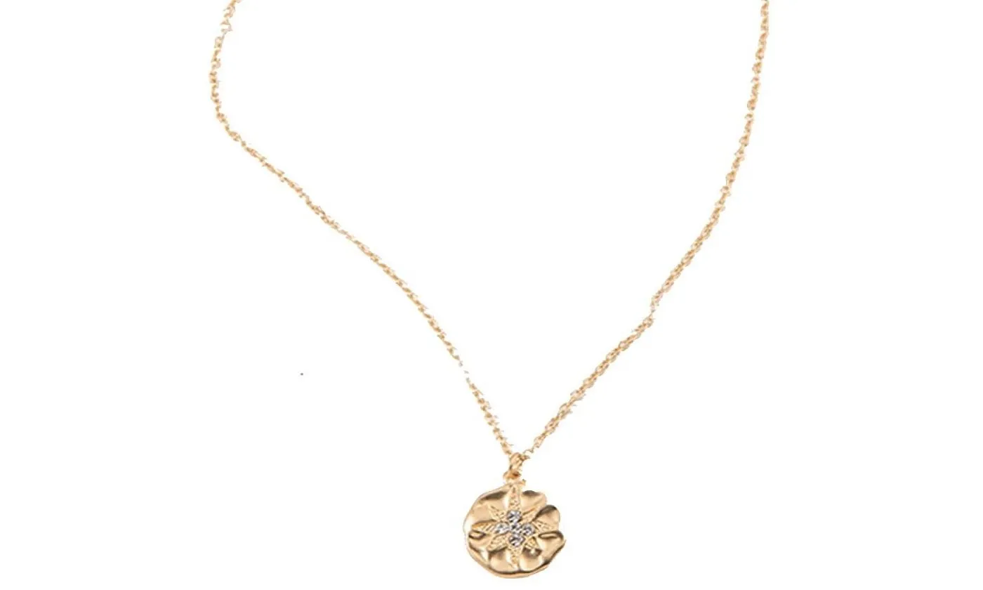 Designing Round Gold Color Chain Choker Sun Pendant Necklace