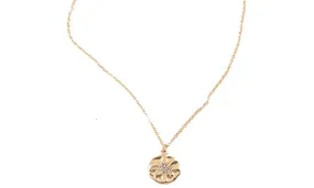 Designing Round Gold Color Chain Choker Sun Pendant Necklace