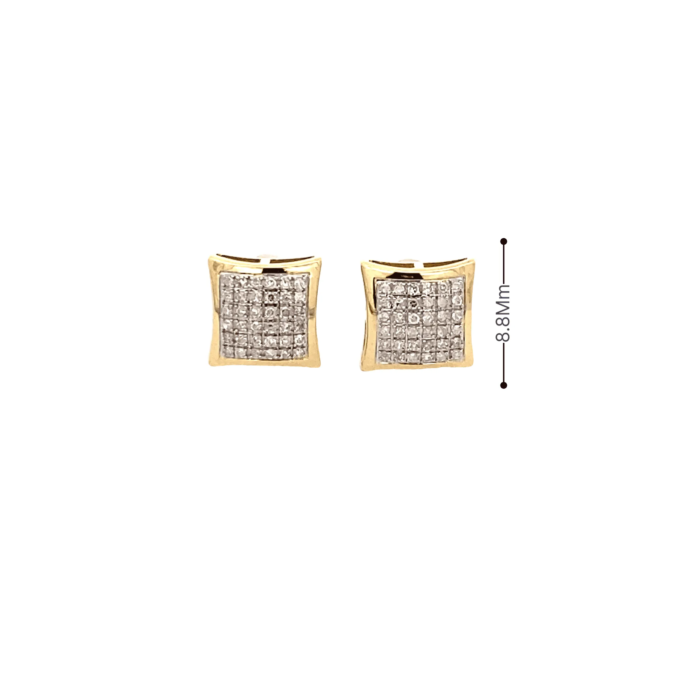 Diamond 0.24Ctw Square Shaped Earrings