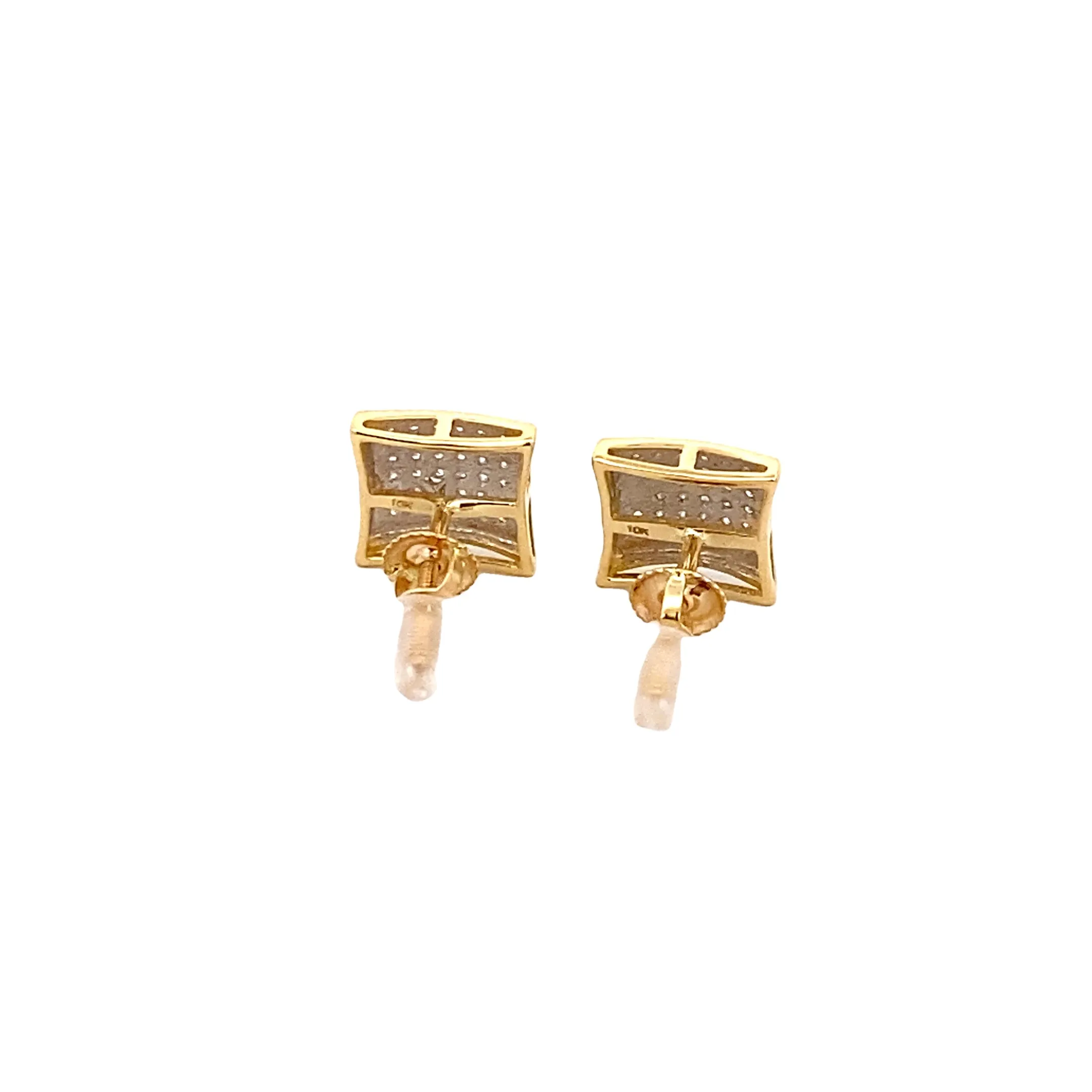 Diamond 0.24Ctw Square Shaped Earrings