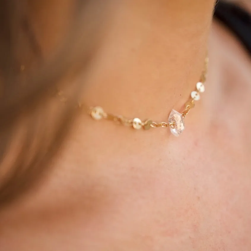 Diamonds Are Formed Under Pressure Gold Choker Necklace