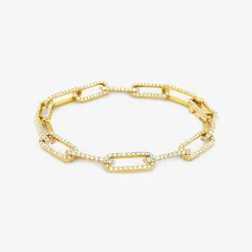 Double-Sided Diamond Paperclip Link Bracelet