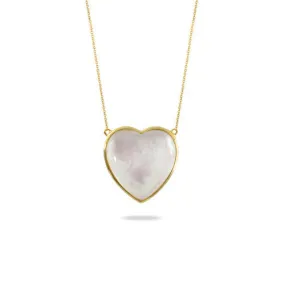 Doves 14k Gold Doublet Heart Necklace