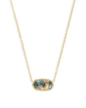 Elisa Short Pendant Necklace in Gold Abalone Shell by Kendra Scott