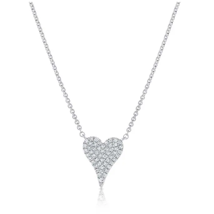 Extra Small Pave Heart Necklace