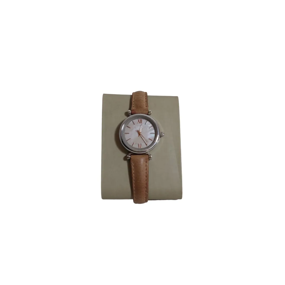 Fossil Carlie Mini Three-Hand Sand Leather Watch | Pre Loved |