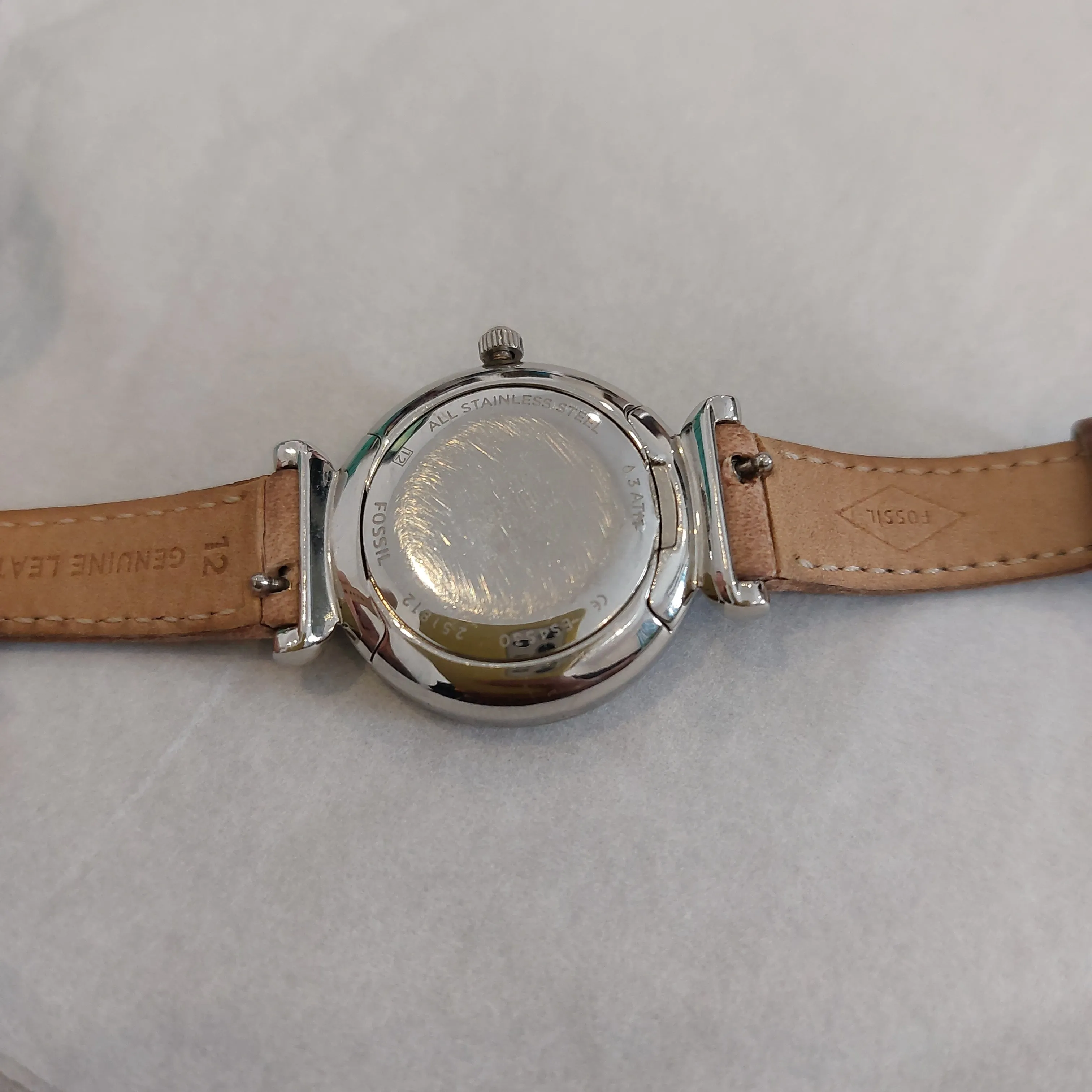 Fossil Carlie Mini Three-Hand Sand Leather Watch | Pre Loved |