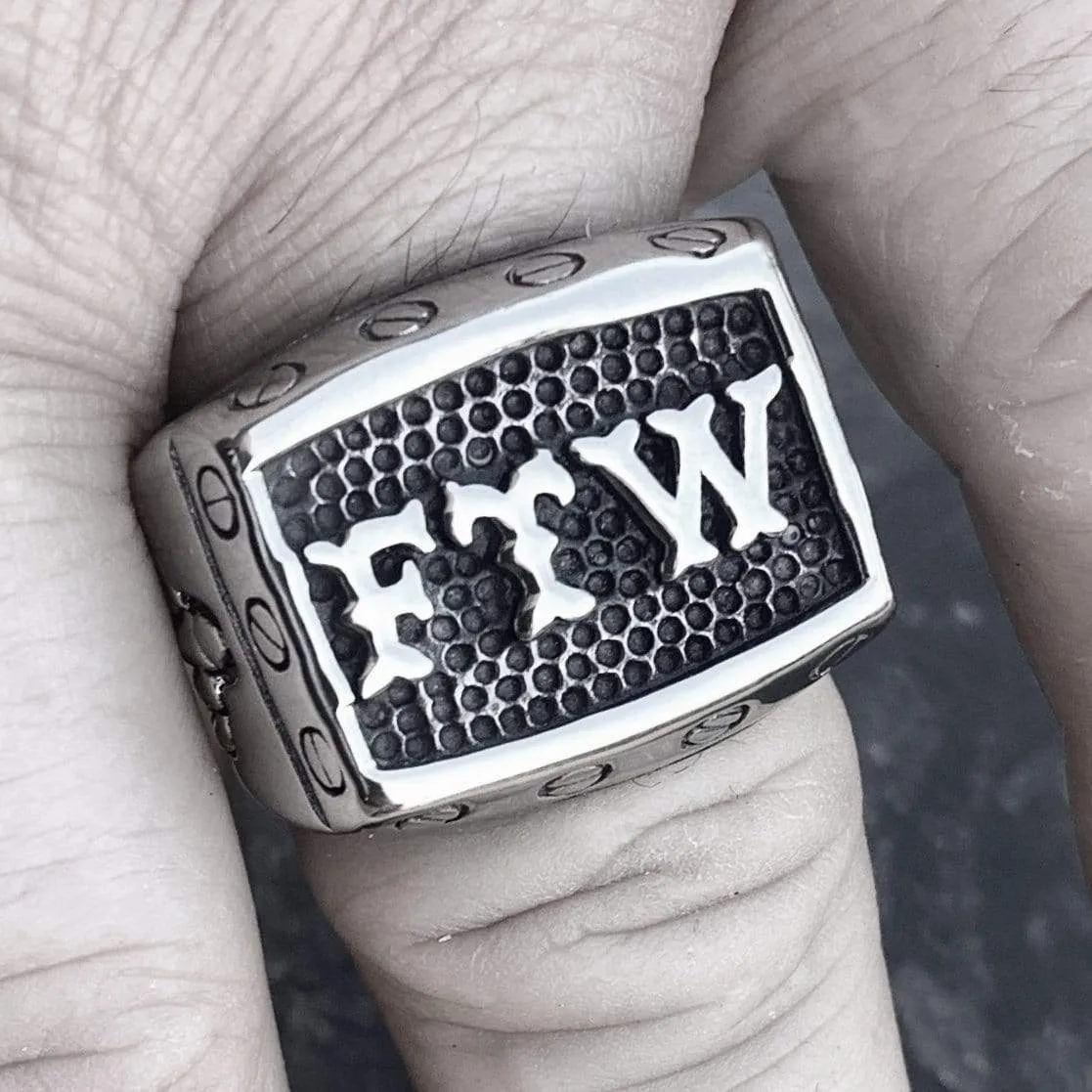 FTW Ring with Screws - Silver - R133