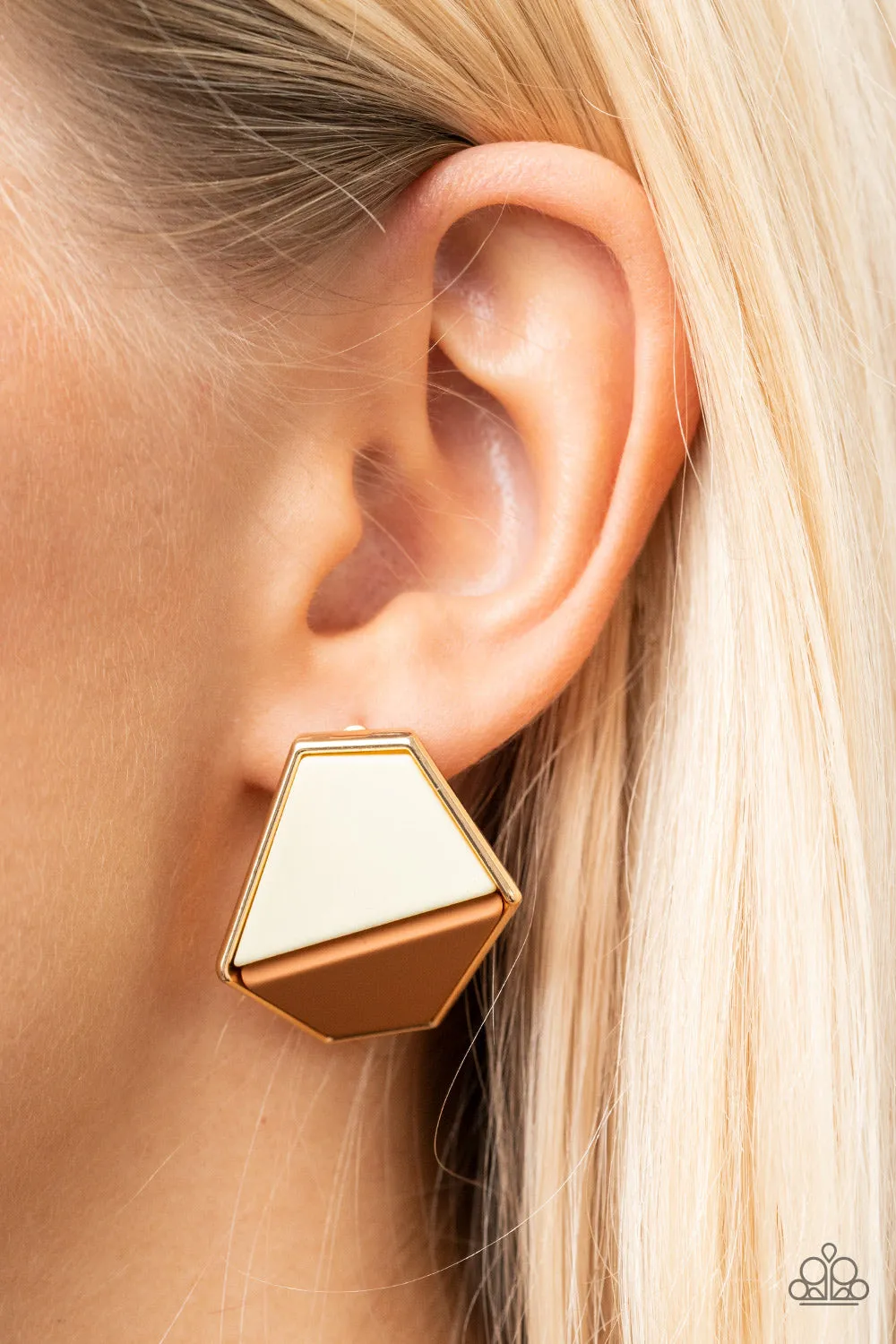 Generically Geometric - Brown Paparazzi Earrings