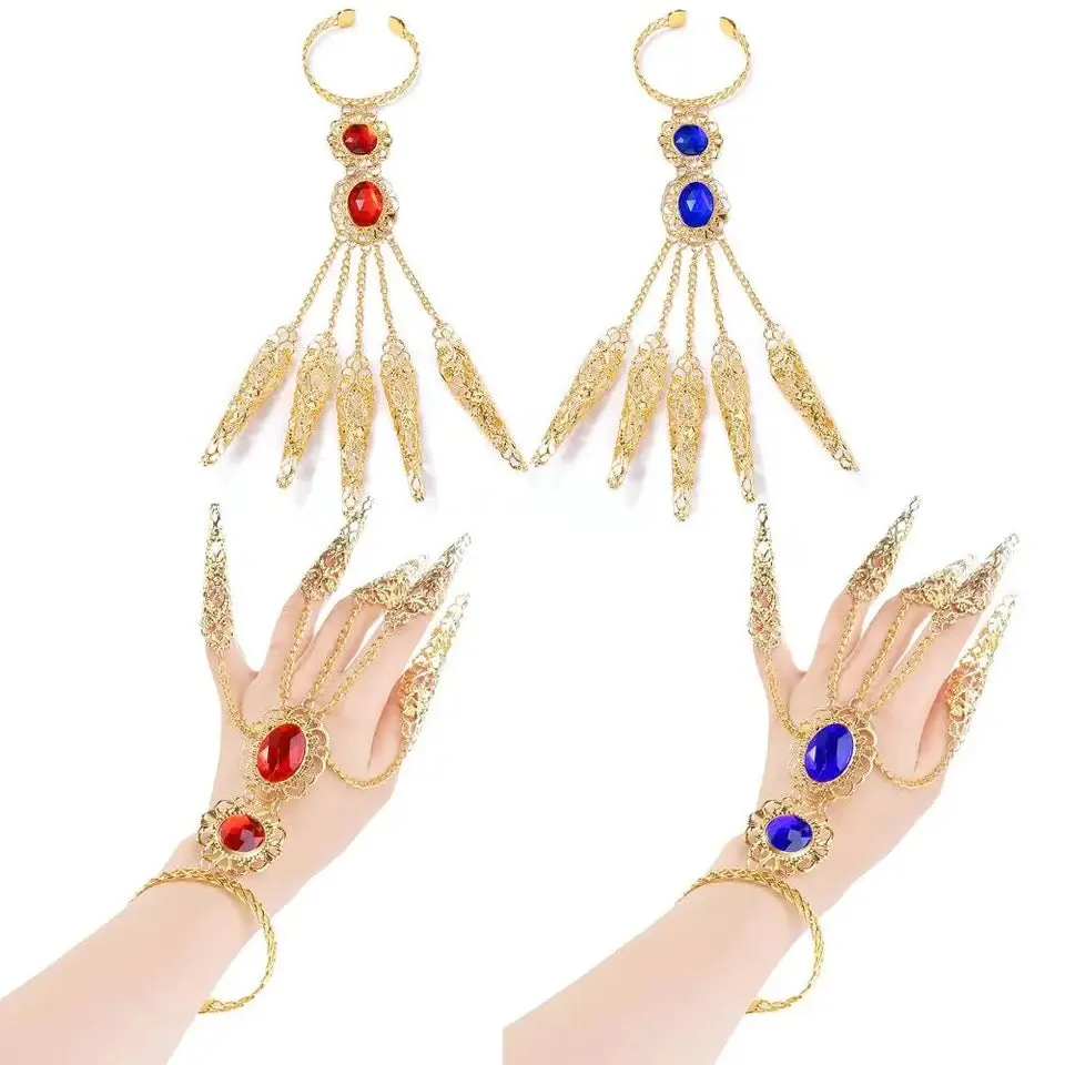 Girls Bracelet High Shine Finger Bracelet 5 Long Finger Nails Indian Thai One-piece Finger Bracelet