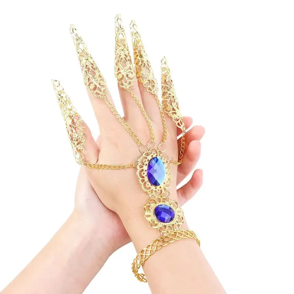 Girls Bracelet High Shine Finger Bracelet 5 Long Finger Nails Indian Thai One-piece Finger Bracelet