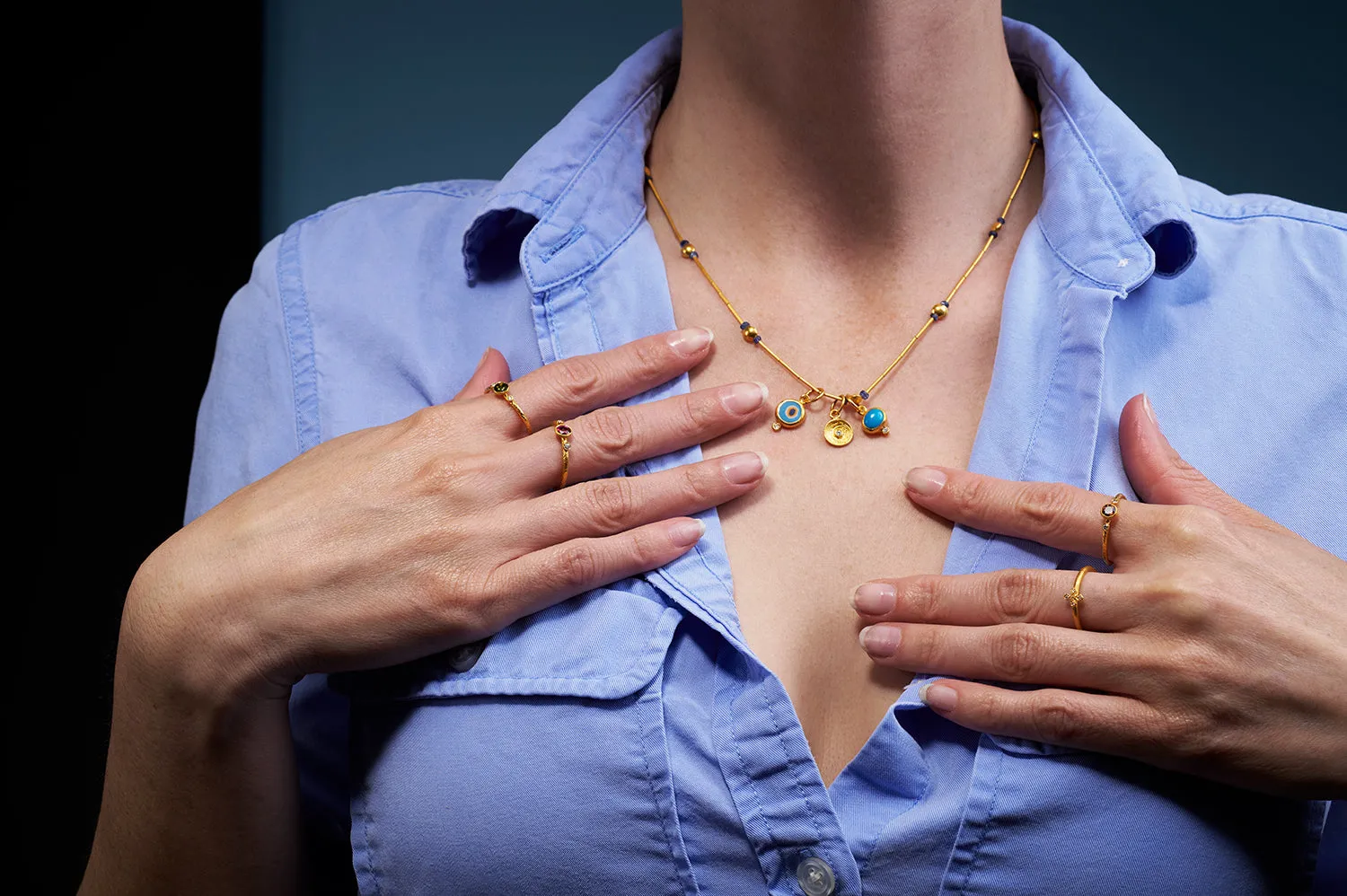 Gold and Sapphire Necklace