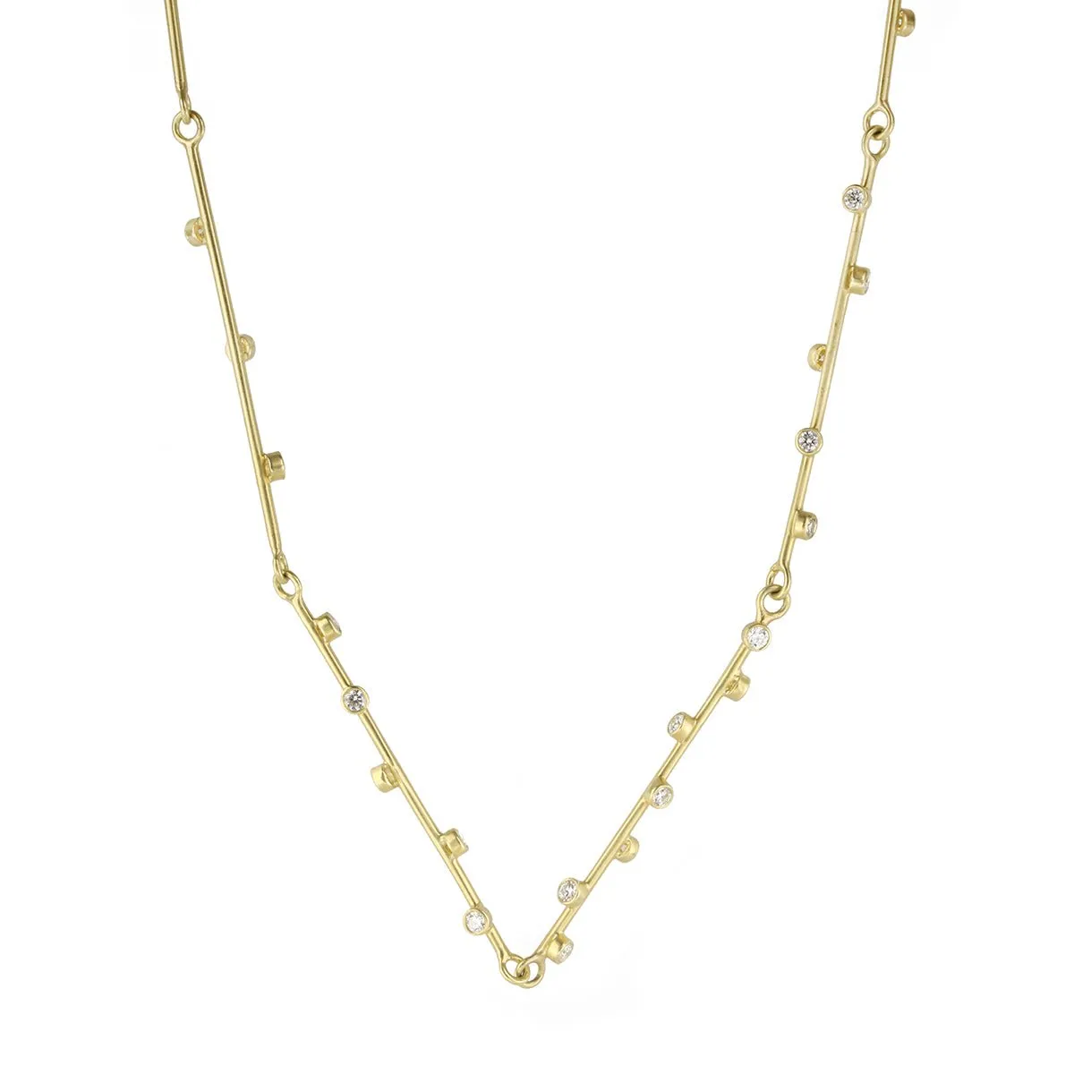 Gold Grand Searchlight Necklace with Diamond Details