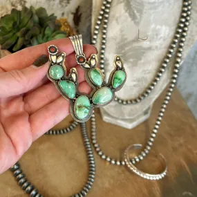 Golden Hills Turquoise Cactus Pendant