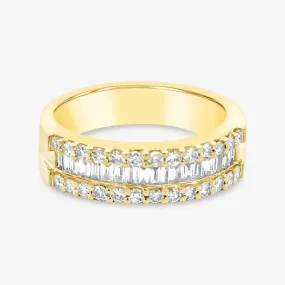 Half Way Baguette & Diamond Band Ring