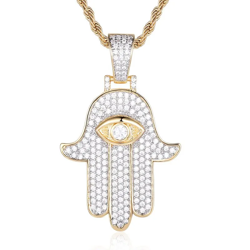 Hamsa Hand Pendant - Gold