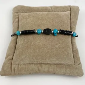 Hawaiian Black Coral & Turquoise Bracelet