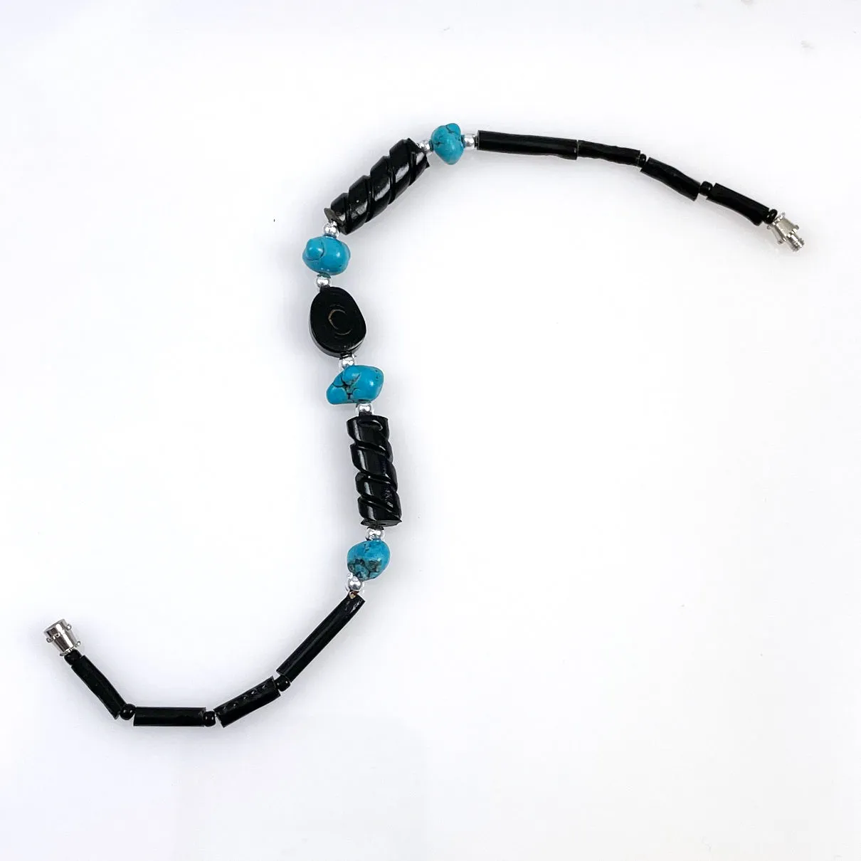 Hawaiian Black Coral & Turquoise Bracelet