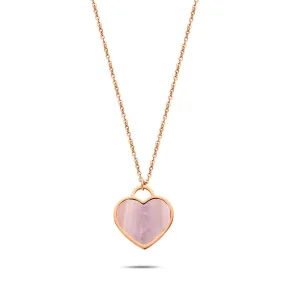 Heart pearl necklace rosé gold