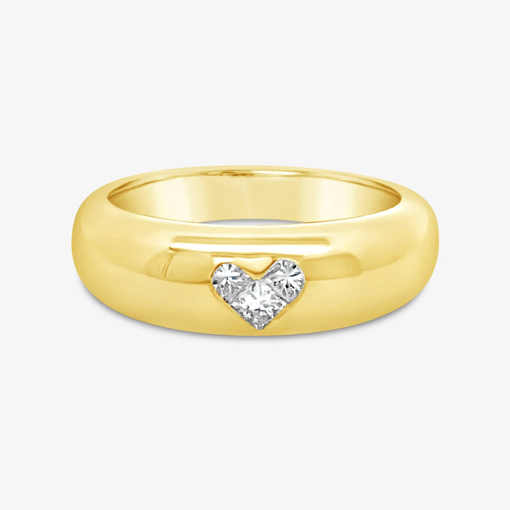 Heart Shaped Diamond Dome Ring