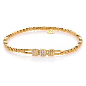 Hulchi Belluni Bracelet with Three Pave Diamond Cushion Moveable Stations 20391H4-YW