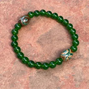 Jade and Tibetan Agate Bracelet