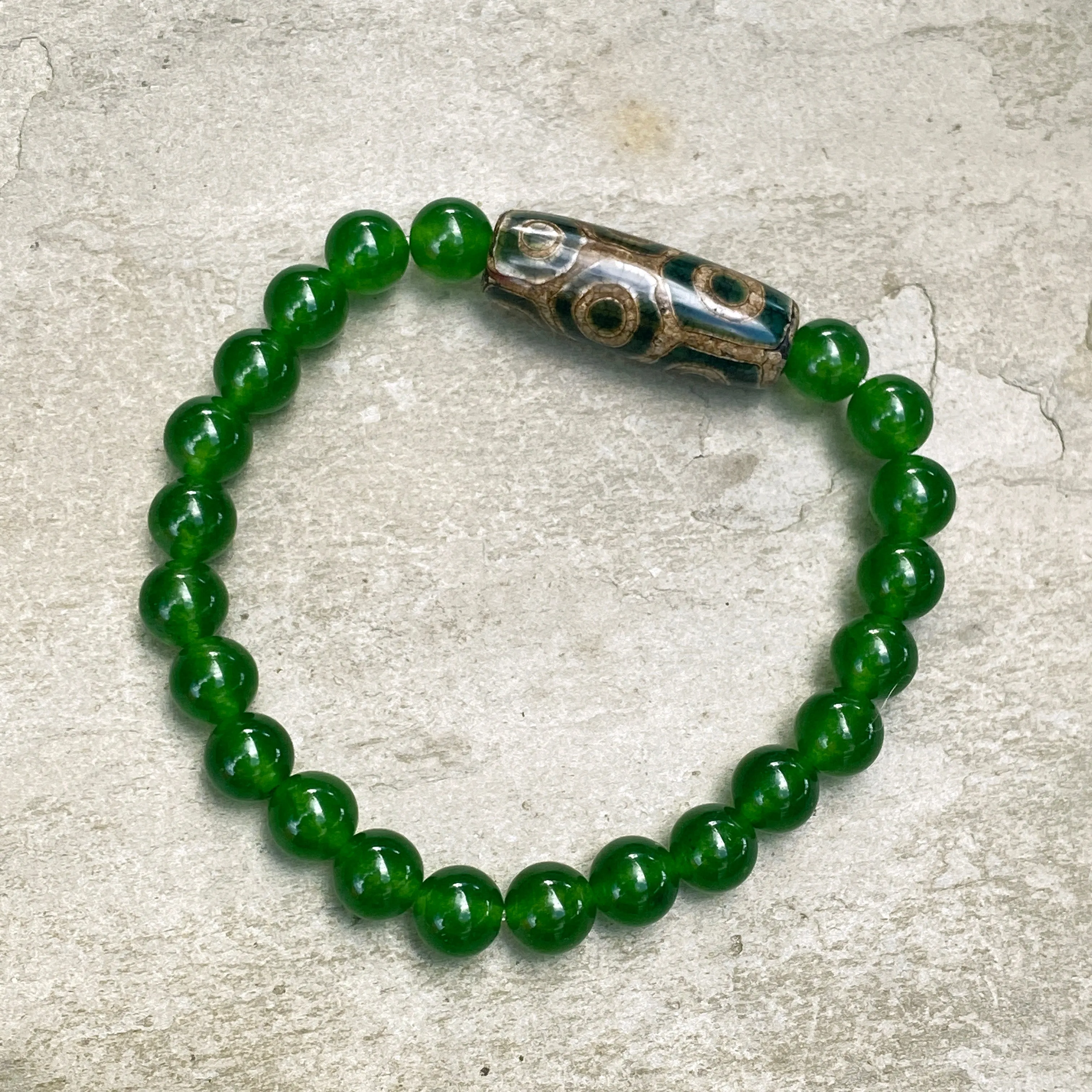 Jade and Tibetan Agate Bracelet