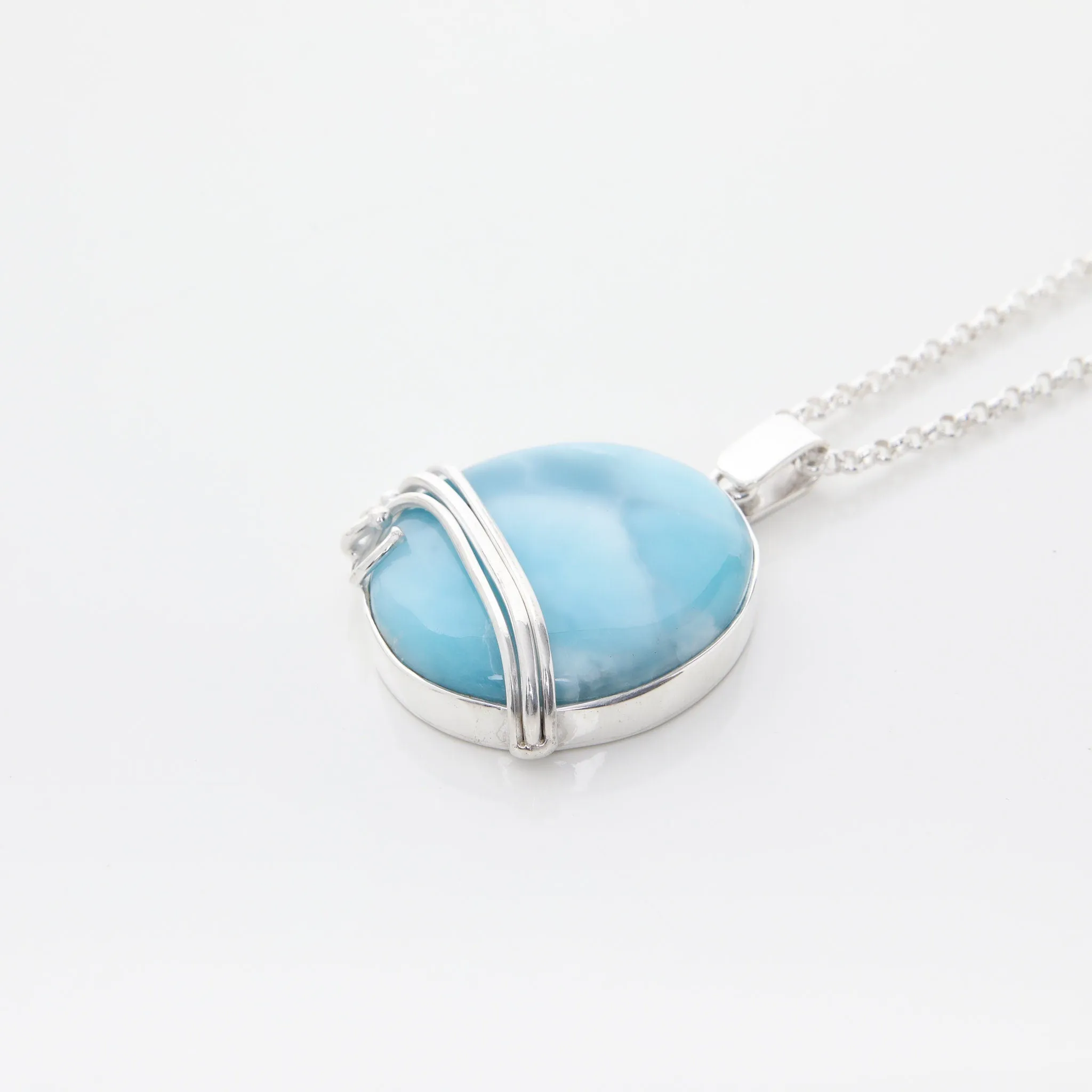 Larimar Round Pendant Josette