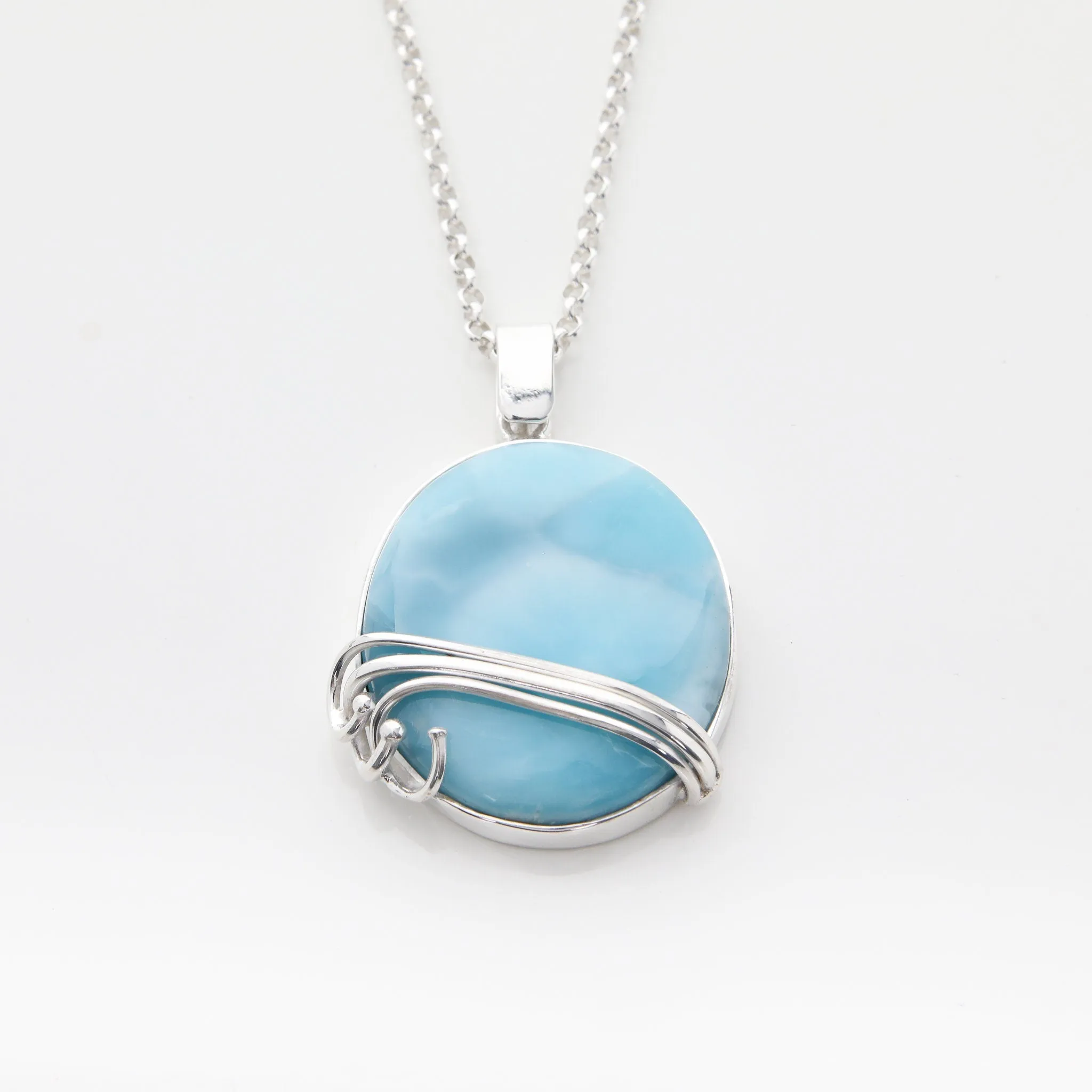 Larimar Round Pendant Josette