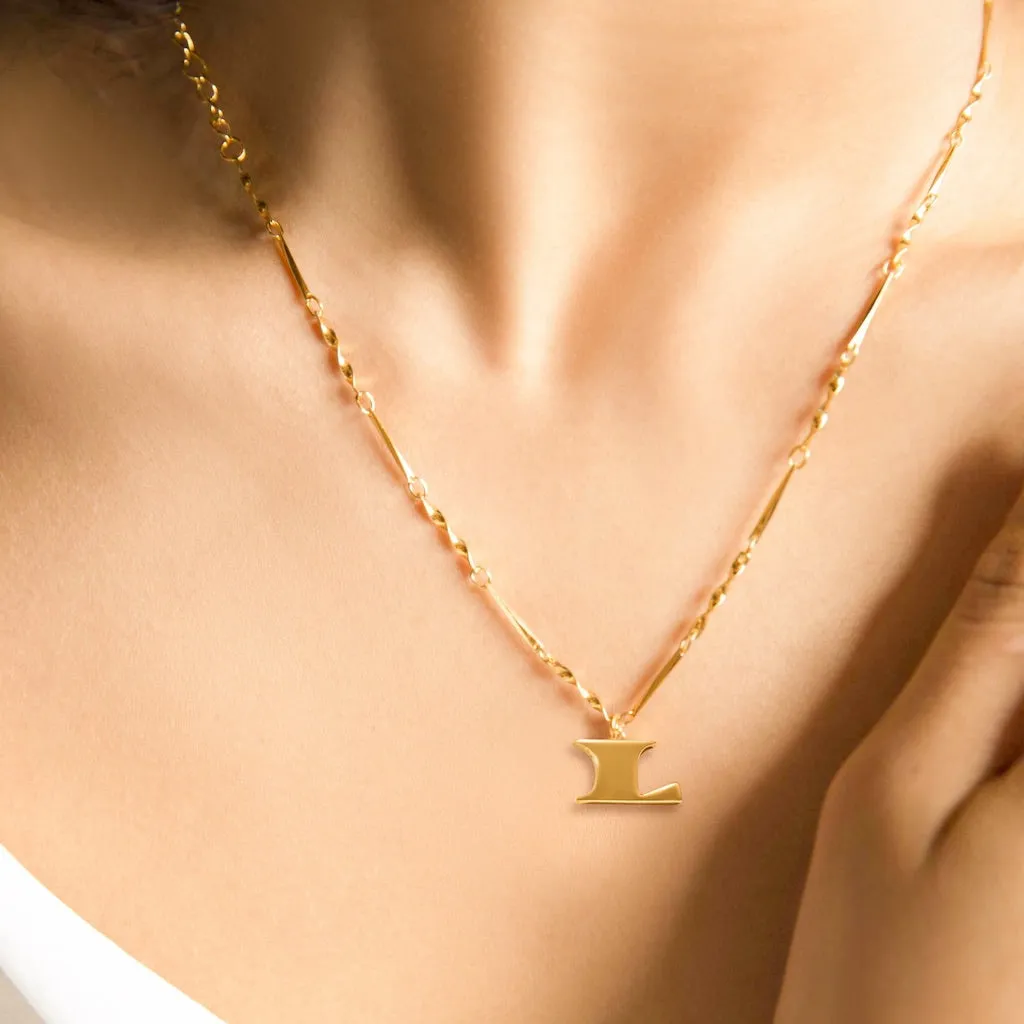 Letter Necklace (L) - Gold