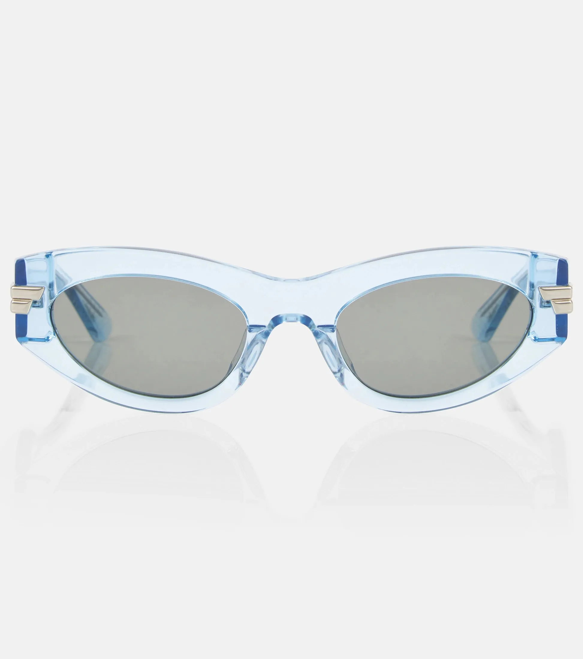 LIGHT BLUE OVAL ACTATE SUNGLASSES