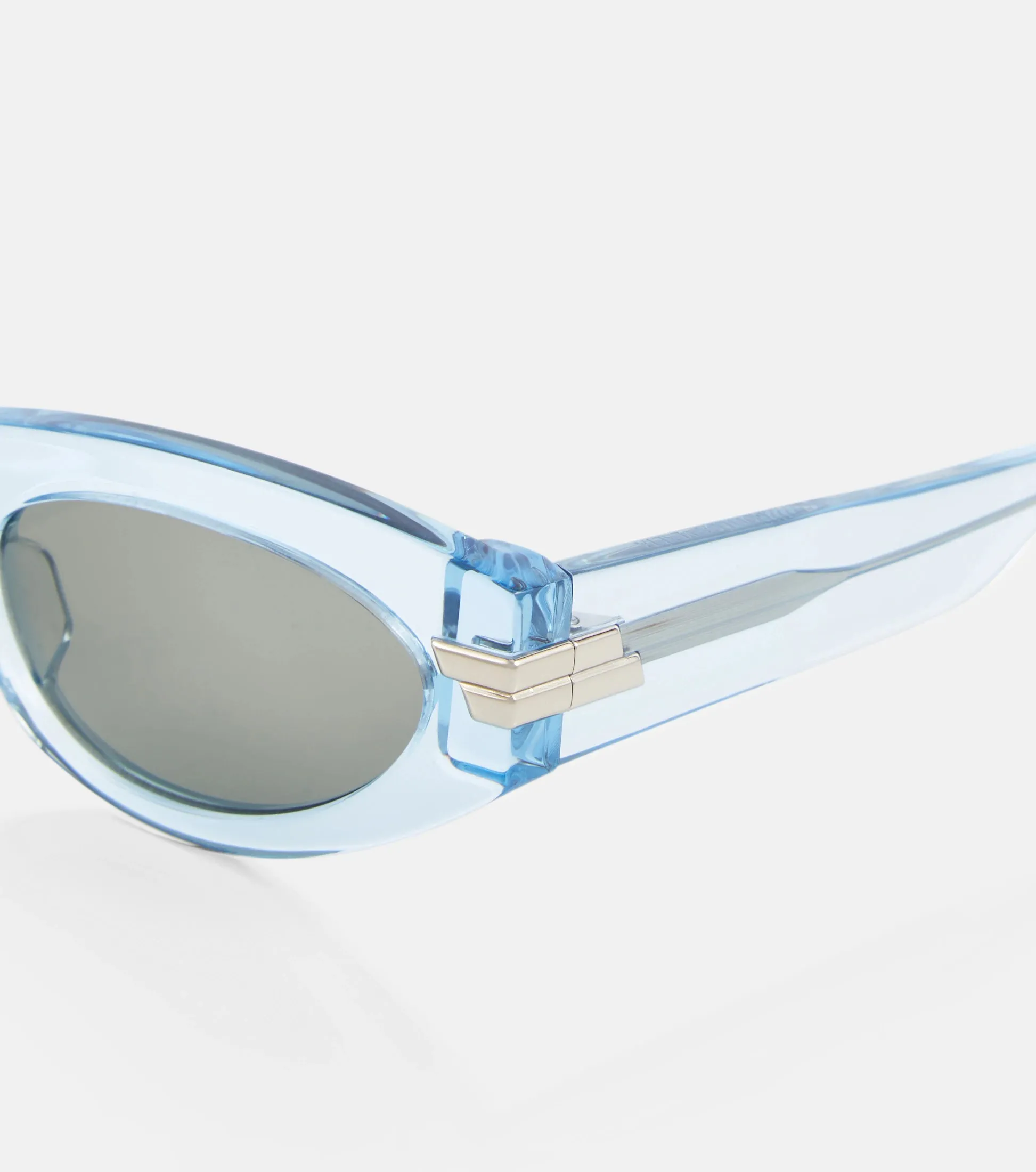 LIGHT BLUE OVAL ACTATE SUNGLASSES