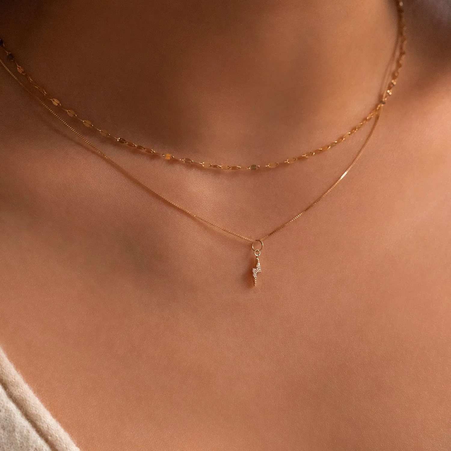 Lightning Necklace | 14k Gold