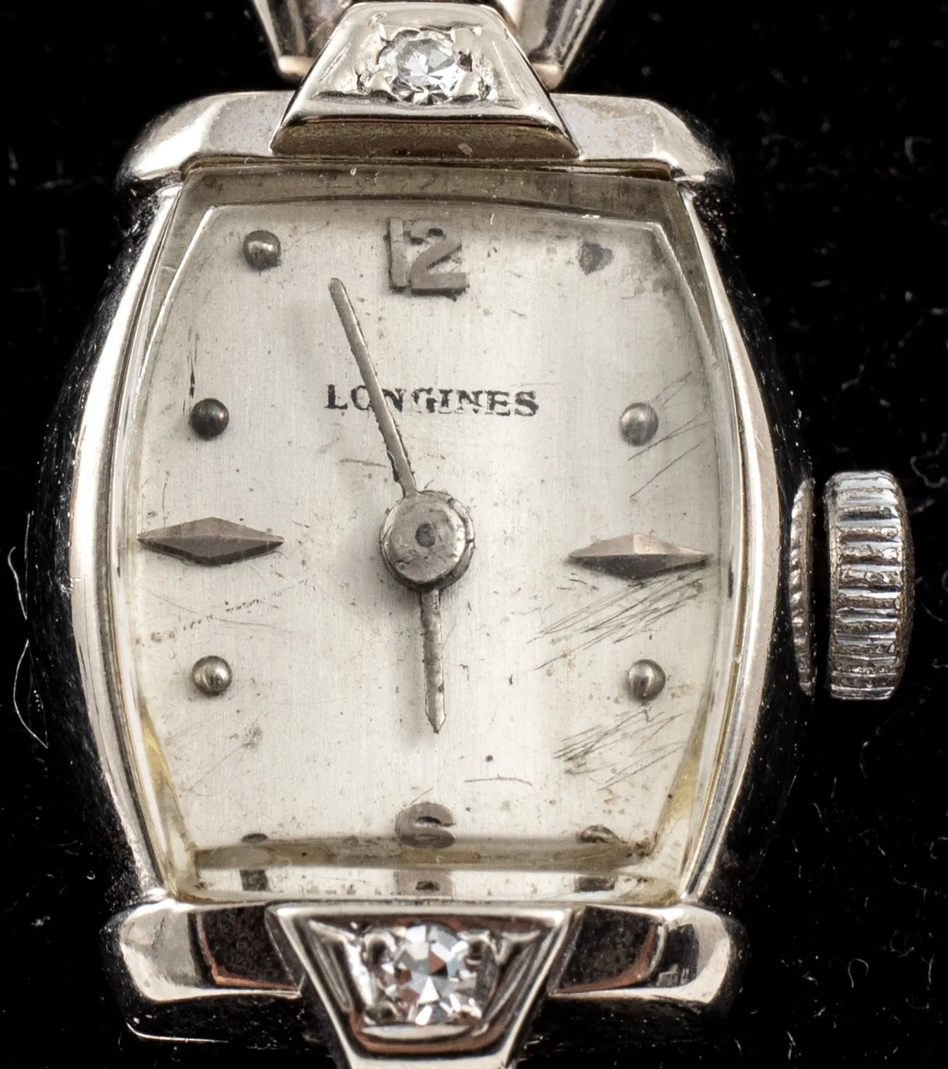 Longines 14K White Gold Diamond Ladies Watch