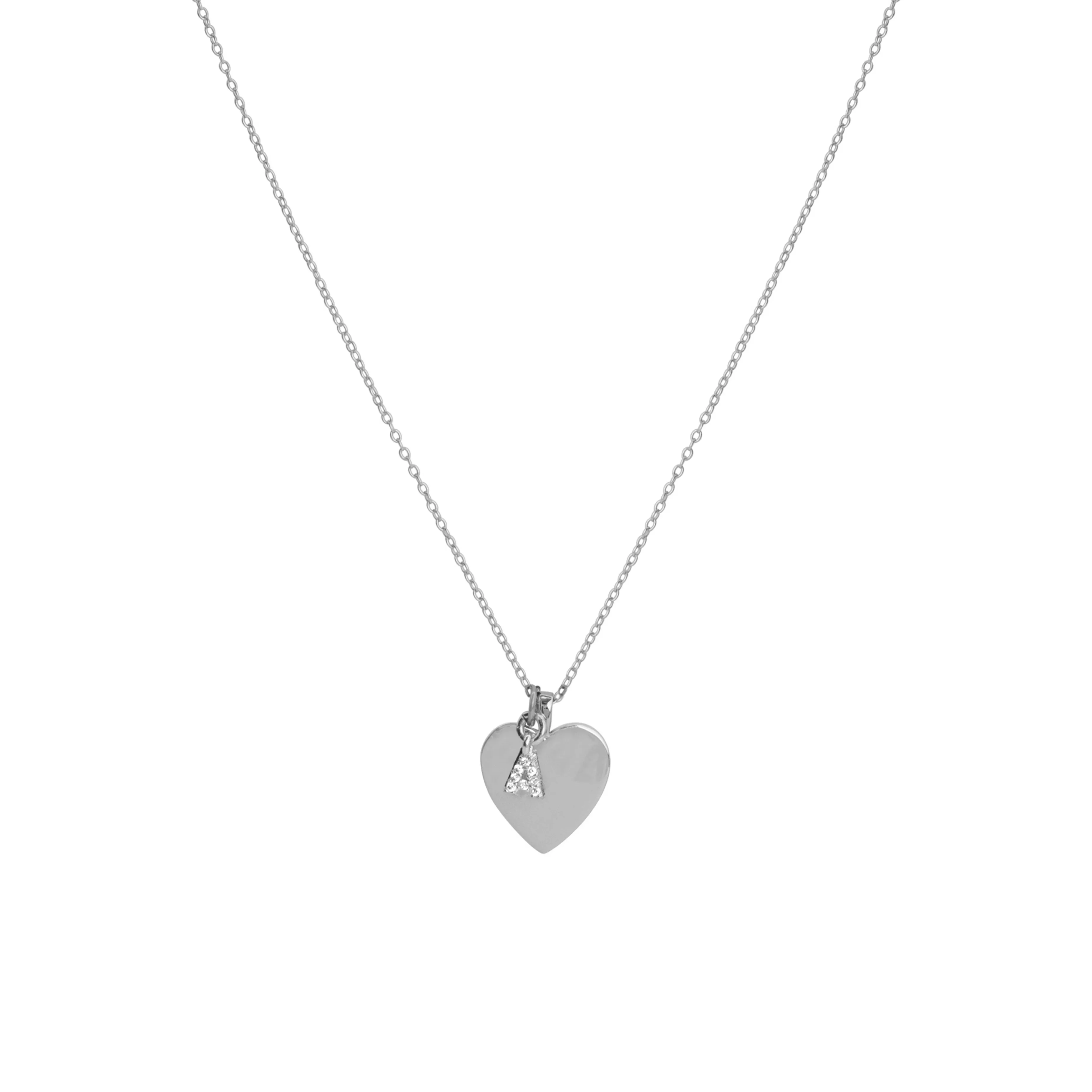 LOVE TOKEN INITIAL NECKLACE SILVER