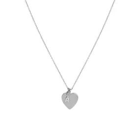 LOVE TOKEN INITIAL NECKLACE SILVER