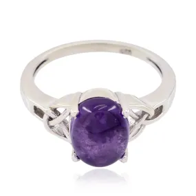 Lovesome Gems Amethyst Silver Ring Best Friend Jewelry For Adults