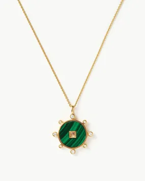 Malachite Amulet Pendant Necklace | 18ct Gold Plated Vermeil/Malachite