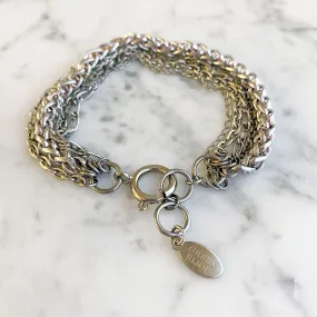 MASON silver multi chain bracelet