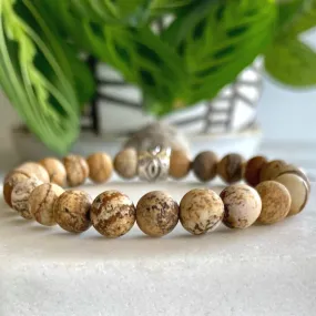 Matte Picture Jasper Gemstone Bracelet