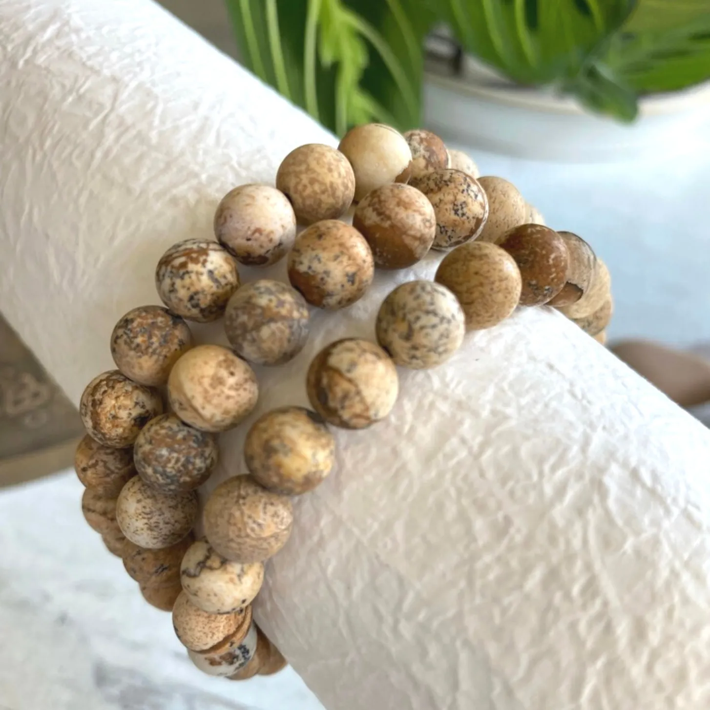 Matte Picture Jasper Gemstone Bracelet