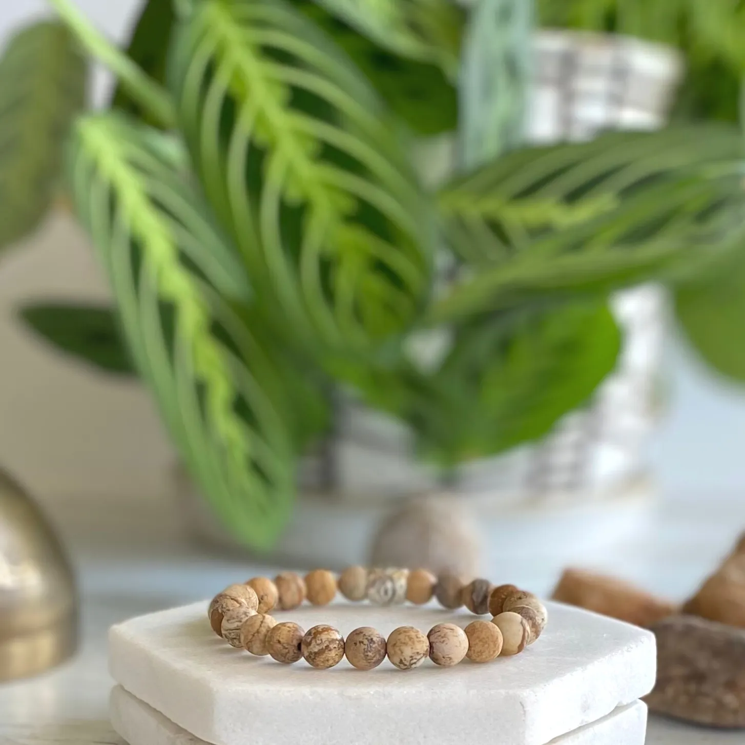 Matte Picture Jasper Gemstone Bracelet