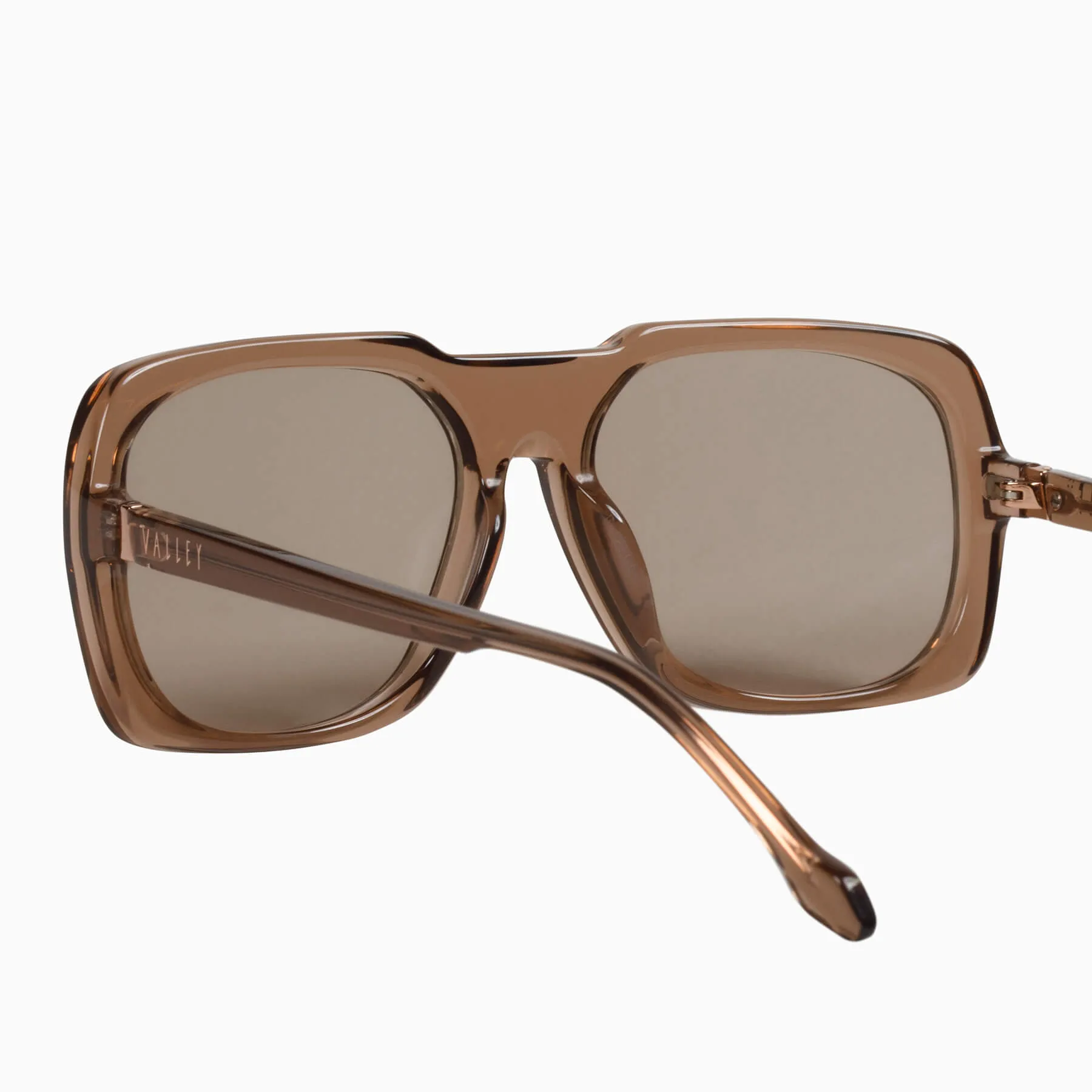 Memoir | Sunglasses - Transparent Mocha w. Rose Gold Metal Trim / Light Brown Lens