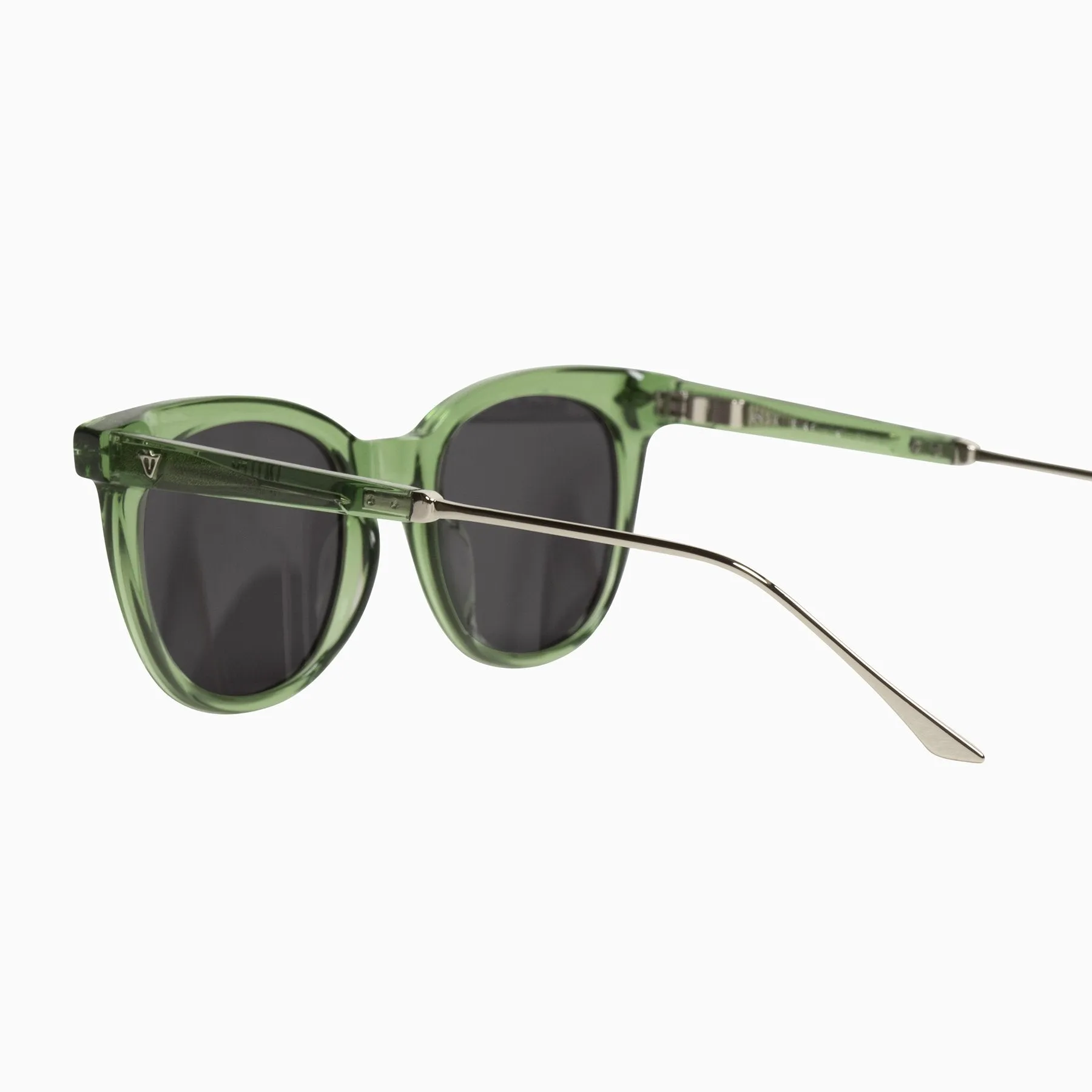 Mercy | Sunglasses - Bottle Green w. Silver Metal Trim / Clear Lens