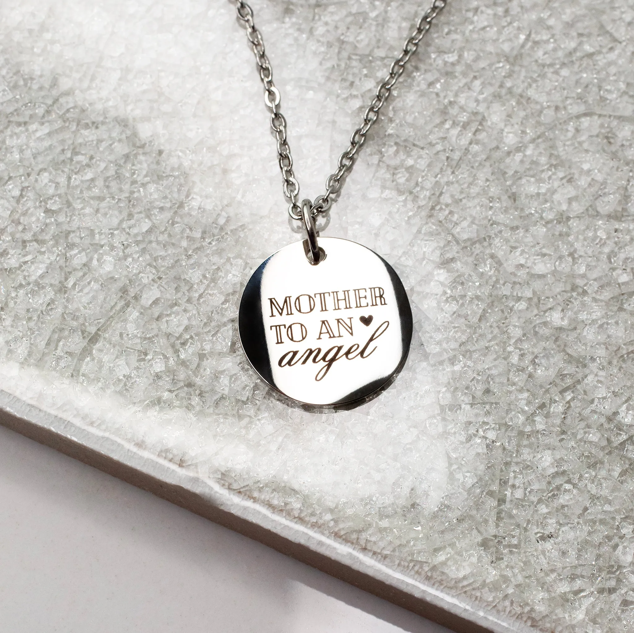 Mother to an Angel Engraved Pendant Necklace